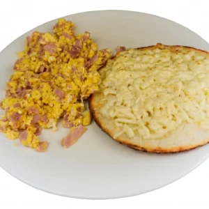 Huevos con Jamón y Arepa con Queso